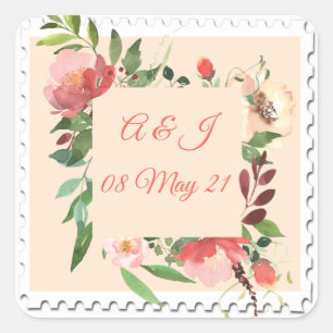 Watercolor Flower Frame Sticker