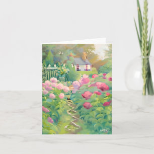 Watercolor flower garden customisable card