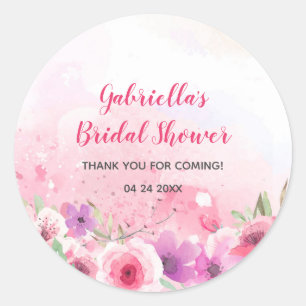 Watercolor Flower Garden Special Occasion Classic Round Sticker