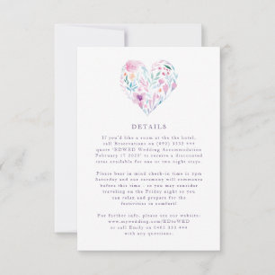 Watercolor Flower Heart RSVP Card