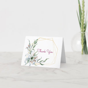 Watercolor Flower Lily Thank You Card