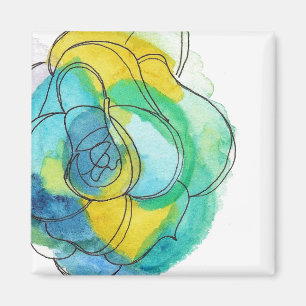 watercolor flower magnet