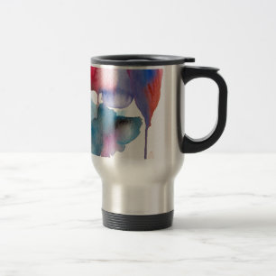 Watercolor flower modern floral art design travel mug