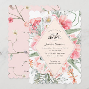Watercolor flower modern spring garden trendy show invitation