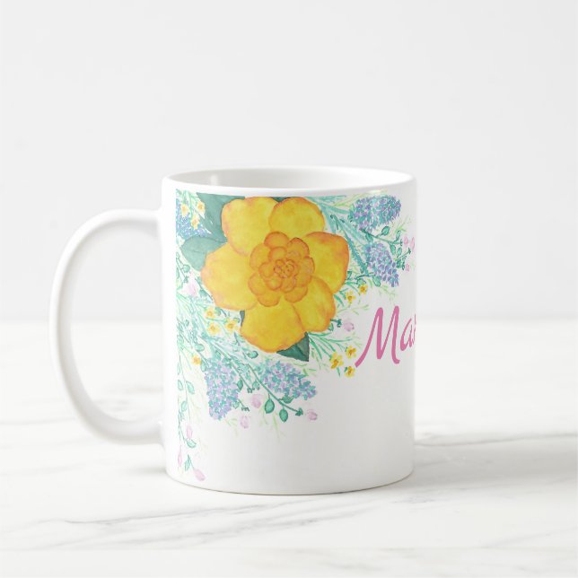 Watercolor Flower Mug (Left)