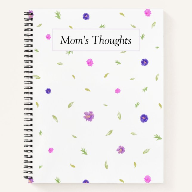 Watercolor Flower Notebook Personalized for Mom (Front)