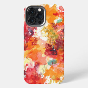 Watercolor Flower Painting Red Orange Floral 2 iPhone 13 Pro Max Case