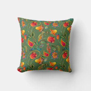 Watercolor flower paisley pattern cushion