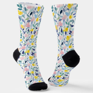 Watercolor Flower Pastel Colour Socks