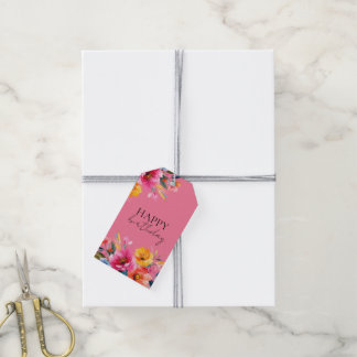 Watercolor Flower Pattern | Modern Floral Gift Tags