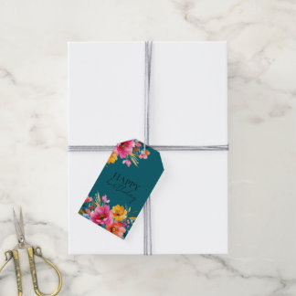 Watercolor Flower Pattern | Modern Floral Gift Tags