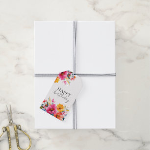 Watercolor Flower Pattern Modern Floral Gift Tags