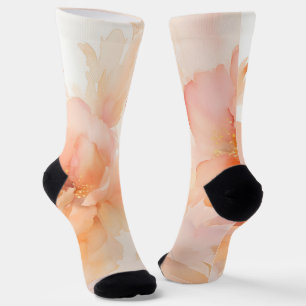 Watercolor Flower Pattern Socks