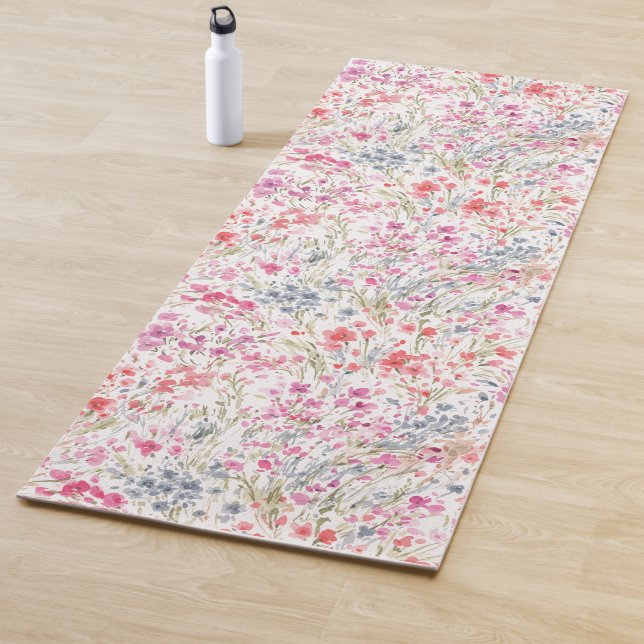 Watercolor Flower Pattern Yoga Mat (In Situ)