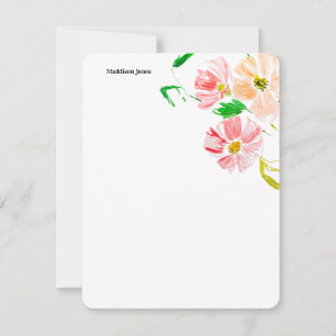 Watercolor flower personalised card