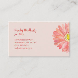 Watercolor Flower Pink Business Card