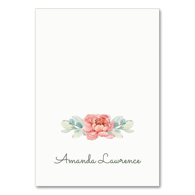Watercolor Flower Place Cards (Front)