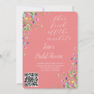 Watercolor Flower Pot Bridal Shower Garden Party Invitation