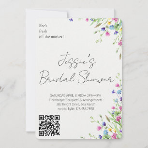 Watercolor Flower Pot Bridal Shower Garden Party Invitation