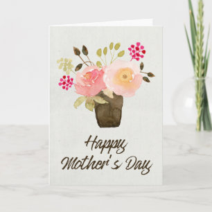 Watercolor Flower Pot - Happy Mother's Day Card