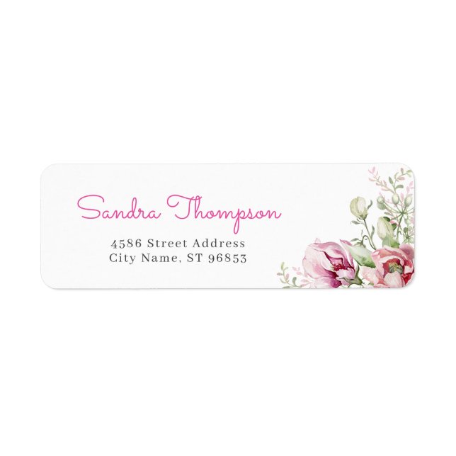 Watercolor Flower Return Address (Front)