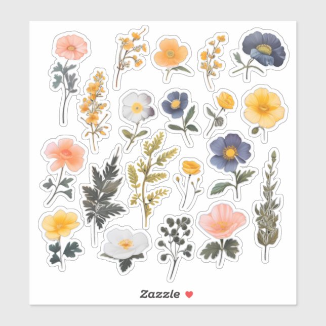 Watercolor Flower Scrapbook Stationery (Sheet)