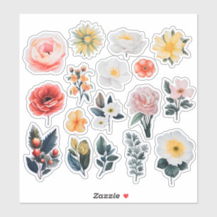 Watercolor Flower Scrapbook Stationery