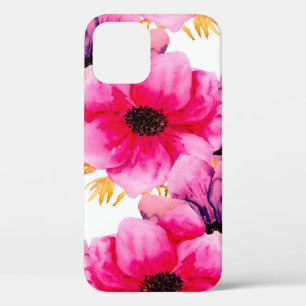 Watercolor flower seamless pattern background,beau iPhone 12 case