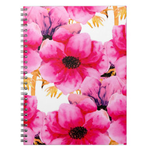 Watercolor flower seamless pattern background,beau notebook