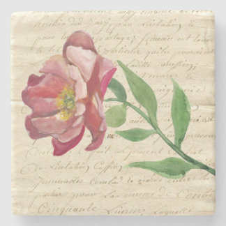 Watercolor Flower Stone Coaster