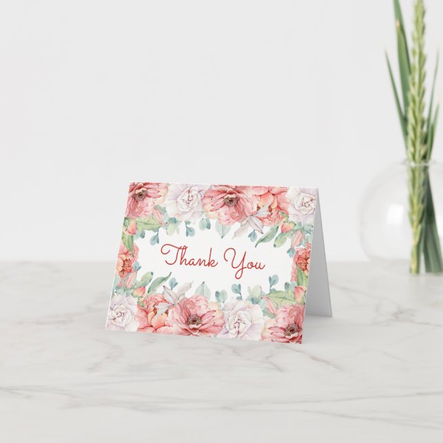 Watercolor Flower Thank You Card (Front)