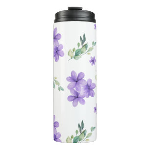 Watercolor Flower Thermal Tumbler