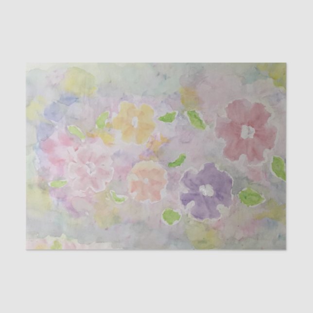 Watercolor flower tissue paper (Front)