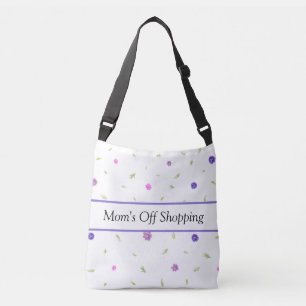 Watercolor Flower Tote Bag   Custom Name