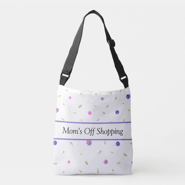 Watercolor Flower Tote Bag | Custom Name (Front)
