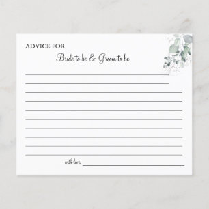 Watercolor Flower Wedding Advice card shower