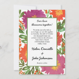 Watercolor Flower Wedding Invitation