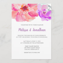 Watercolor Flower Wedding Invitations