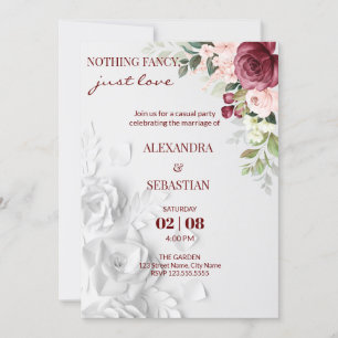 Watercolor Flower Wedding Reception Invitation