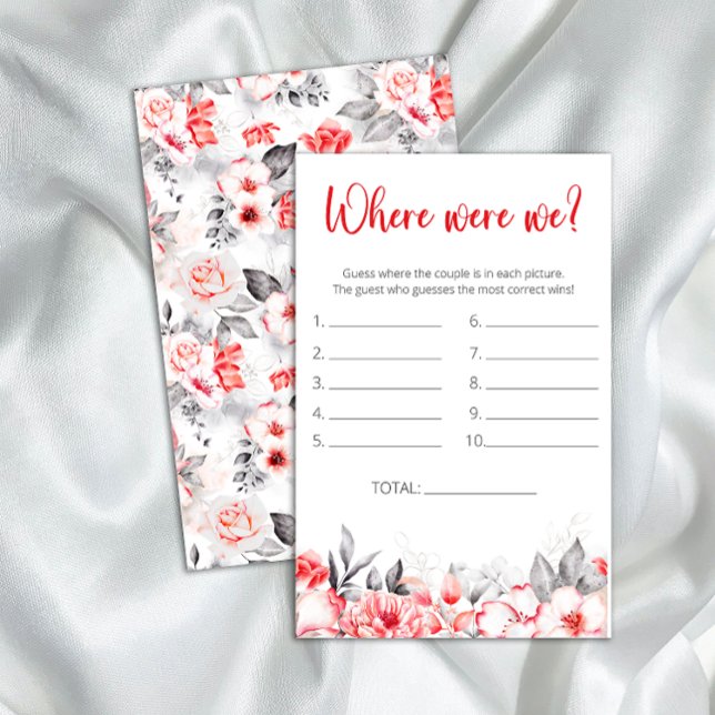 Watercolor Flower Where were we bridal shower game (Creator Uploaded)