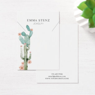 Watercolor Flowering Cactus • Necklace Display