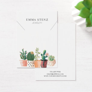 Watercolor Flowering Cactus • Necklace Display