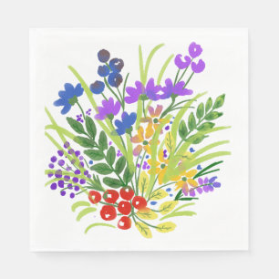 Watercolor Flowers 05 Luncheon Paper Napkins