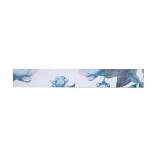 Watercolor Flowers 10 Wrap Around Label