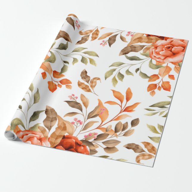 Watercolor Flowers 1 Wrapping Paper (Unrolled)