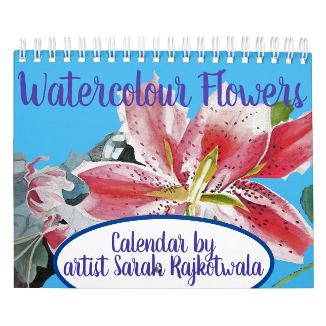 Watercolor Flowers 2022 Calendar Hand Painted Art (Cover)