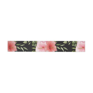 Watercolor Flowers 25 Wrap Around Label