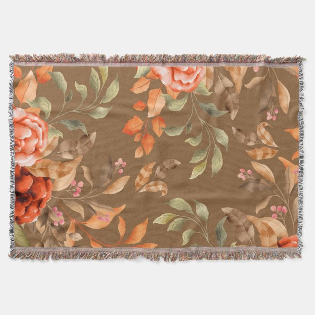 Watercolor Flowers 2 Throw Blanket (Front)