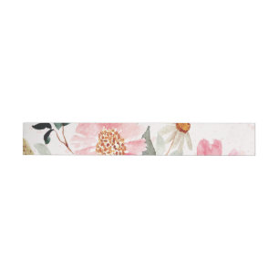 Watercolor Flowers 5 Wrap Around Label