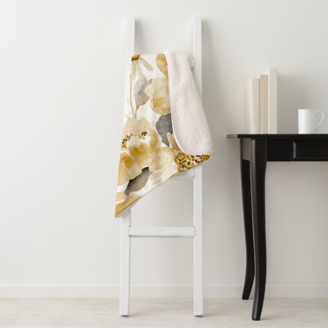 Watercolor Flowers 7 Sherpa Blanket (In Situ)
